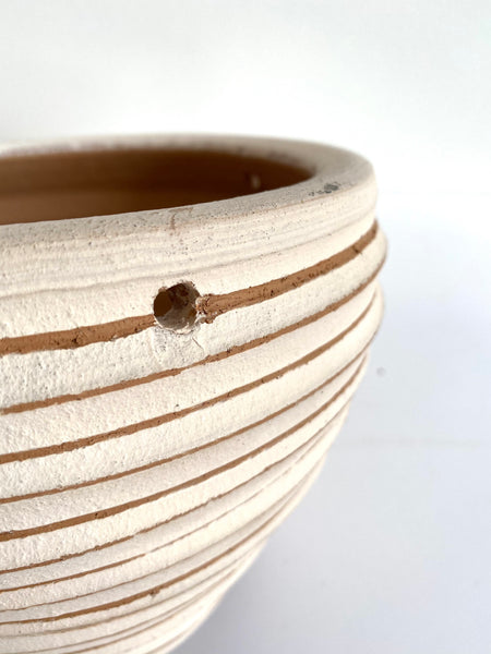 Terracotta 'White Stripes' Pot (3 Sizes)