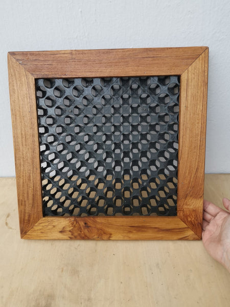 Teak Wood Staghorn Mounting Frame with Drainage Mesh 32cmx32cm